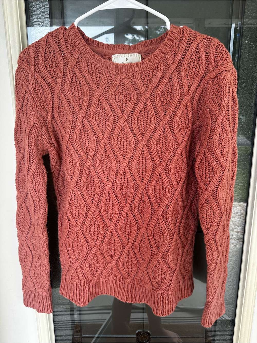 ruby moon wool blend Cable Knit Crewneck Sweater